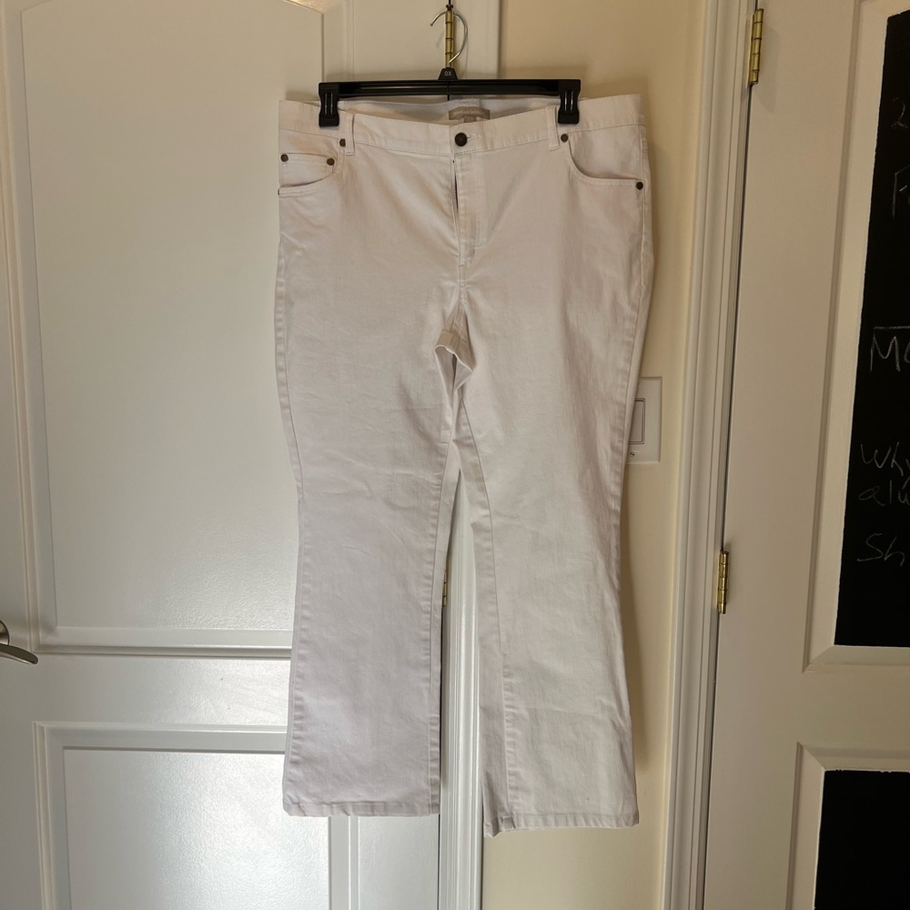 Sz 18 women within boot cut white jeans